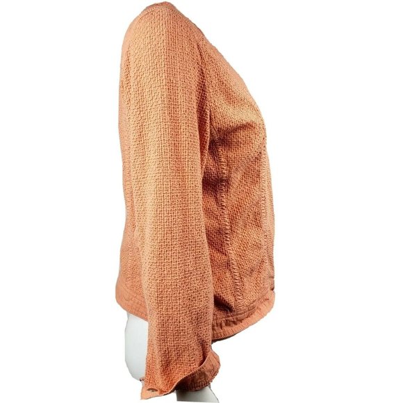 CHICOS Orange Moto Zip Up Jacket Size 1 (S) - Picture 4 of 7